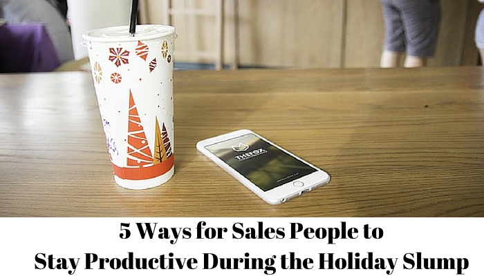 During the holidays, many sales people struggle to stay productive.  Business and generating income can't just stop for the holidays, and salespeople (especially those on commission) need to keep productive in downtimes during the holiday season.