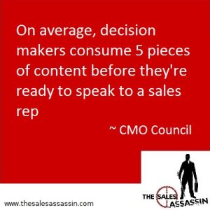 decision makers consume 5 pieces of content before they are ready to speak to a sales rep
